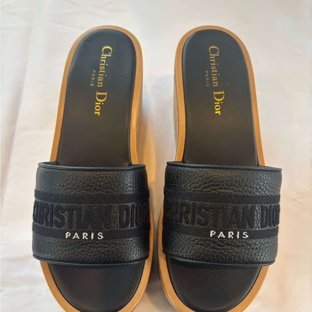Dior Black Dway Platform Slides
